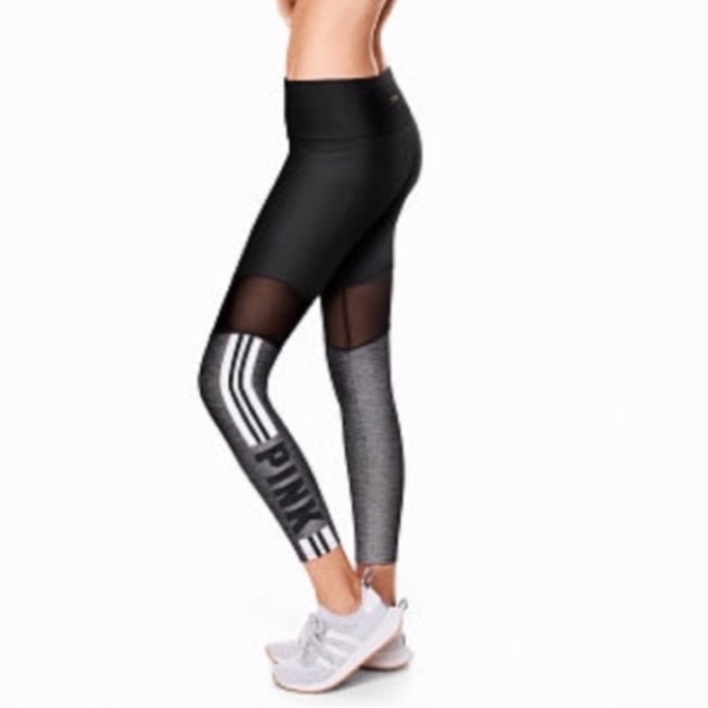 VS VICTORIAS SECRET PINK ULTIMATE HIGH WAIST LEGGING PANT SWEATS BLACK GREY S